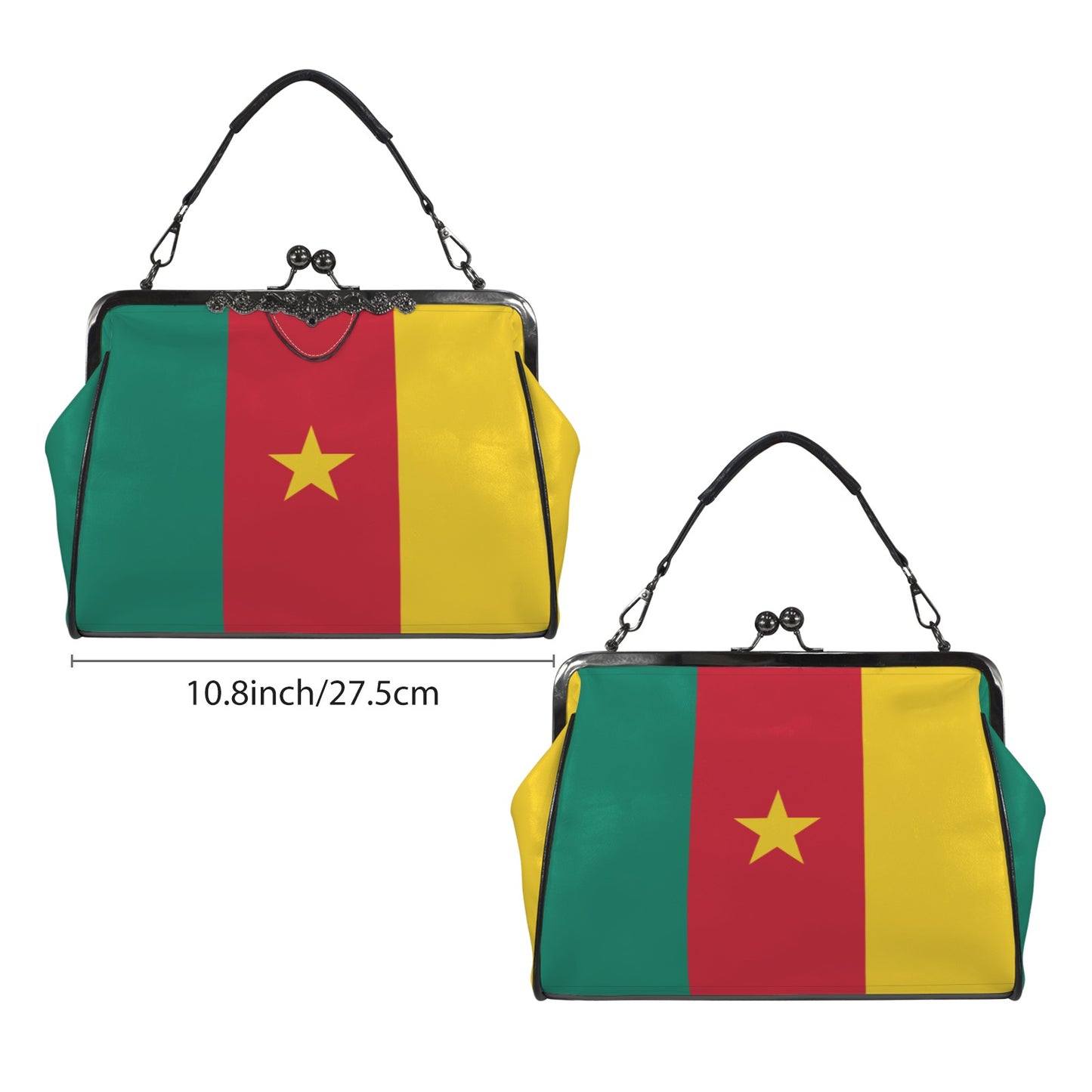 Cameroon Flag Inspired Kisslock Crossbody Shoulder Bag