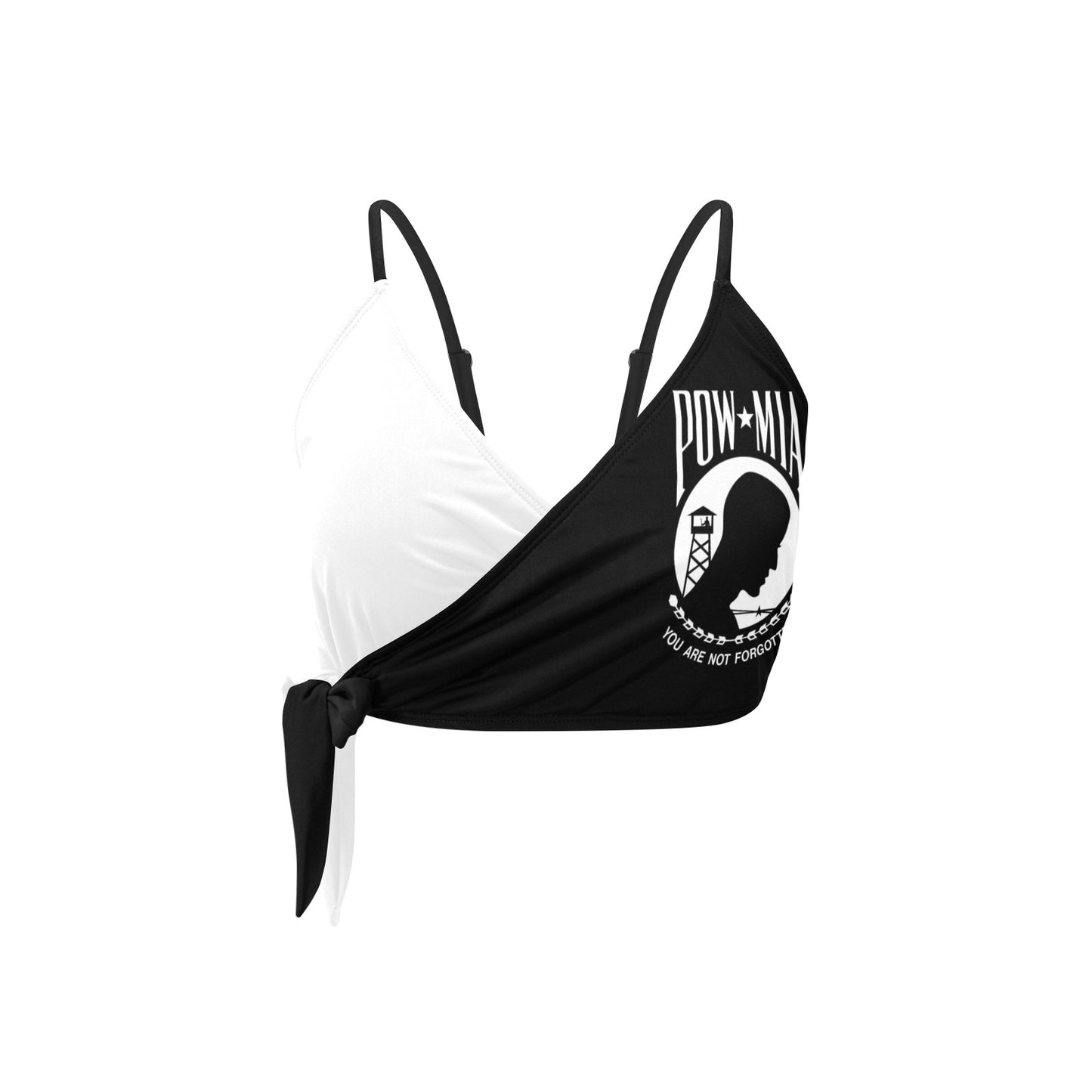 POW/MIA Flag Inspired Knot Side Bikini Top