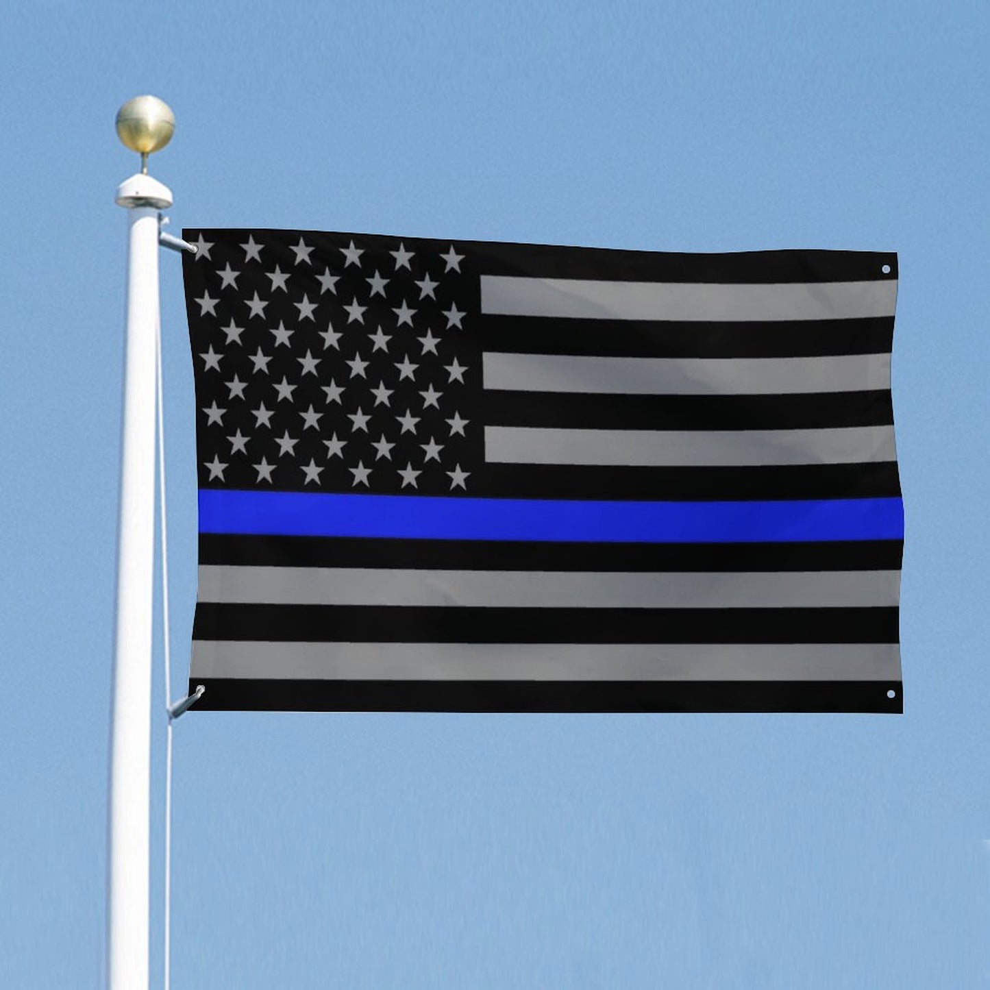 Thin Blue Line Flag Inspired (subdued) Wall Mount Flag with Four Grommets (35x59 in)