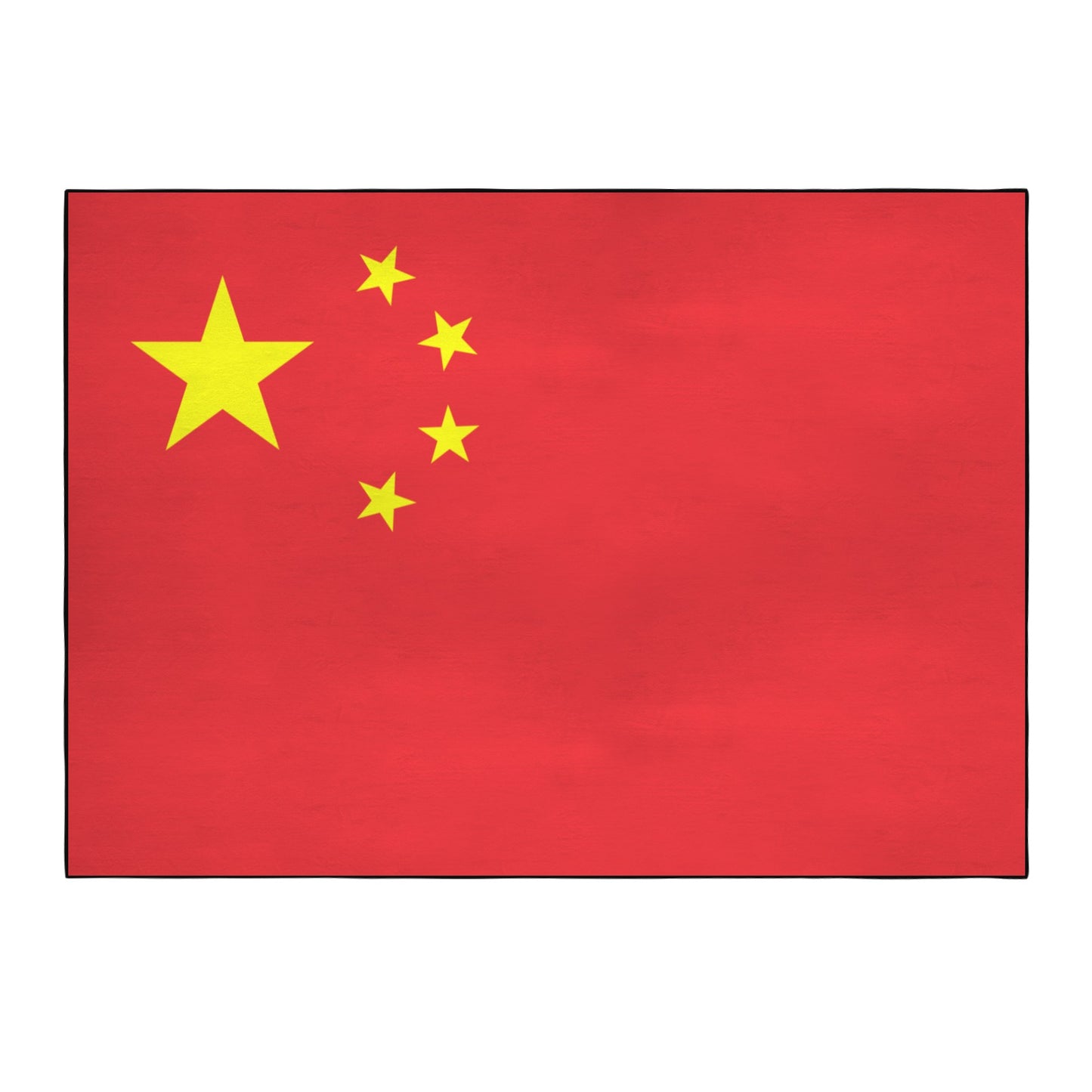 China Flag Inspired 84x60 Inch Area Rug with Black Binding (Made in the USA)