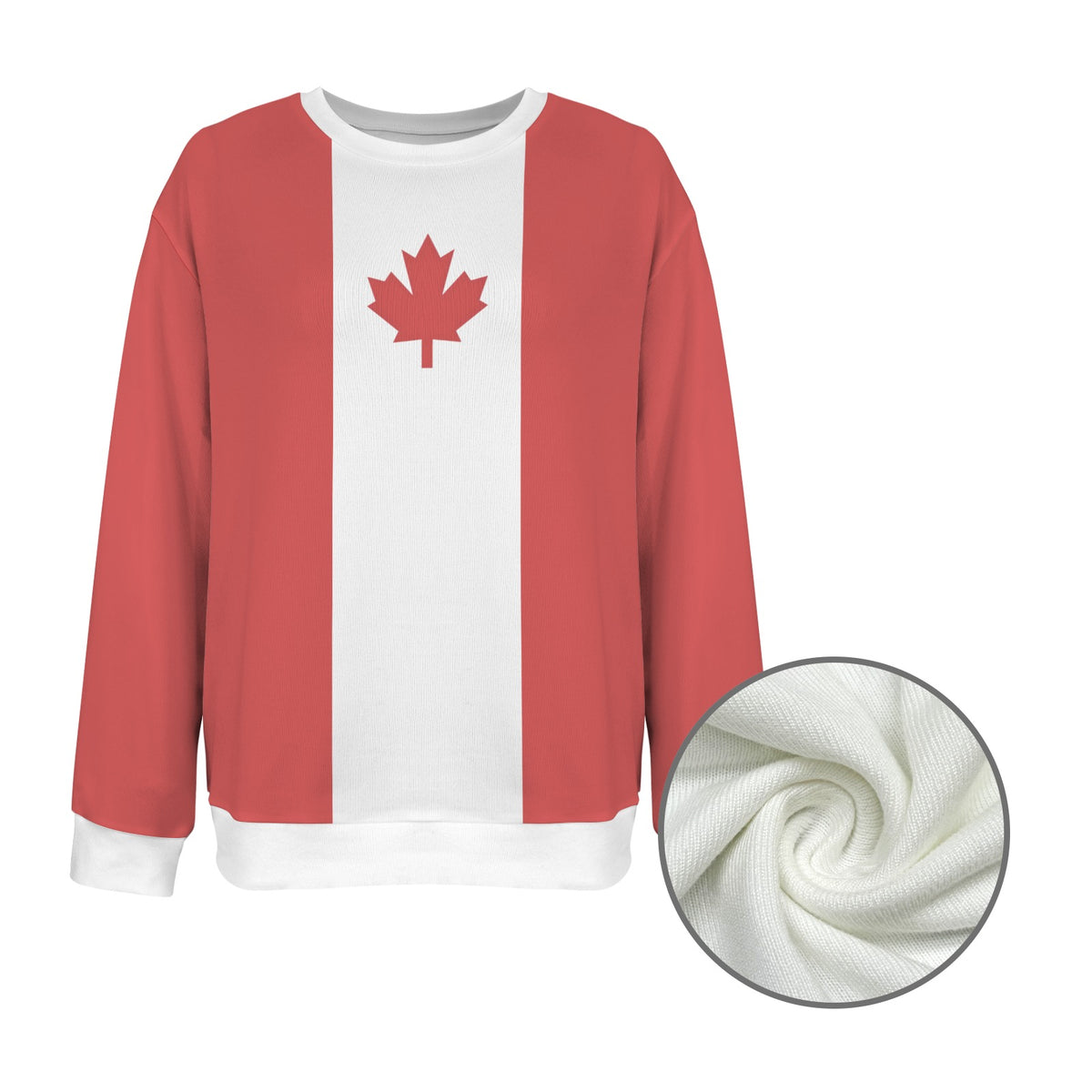 Canada Flag Inspired Women's Crew Neck Sweater Printed in the USA