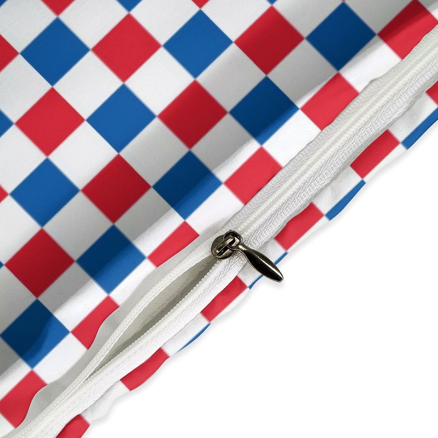 USA/American Flag Inspired Checkered Pattern 3-Piece Bedding Set (1 Duvet Cover + 2 Pillow Shams) – 102"×90"