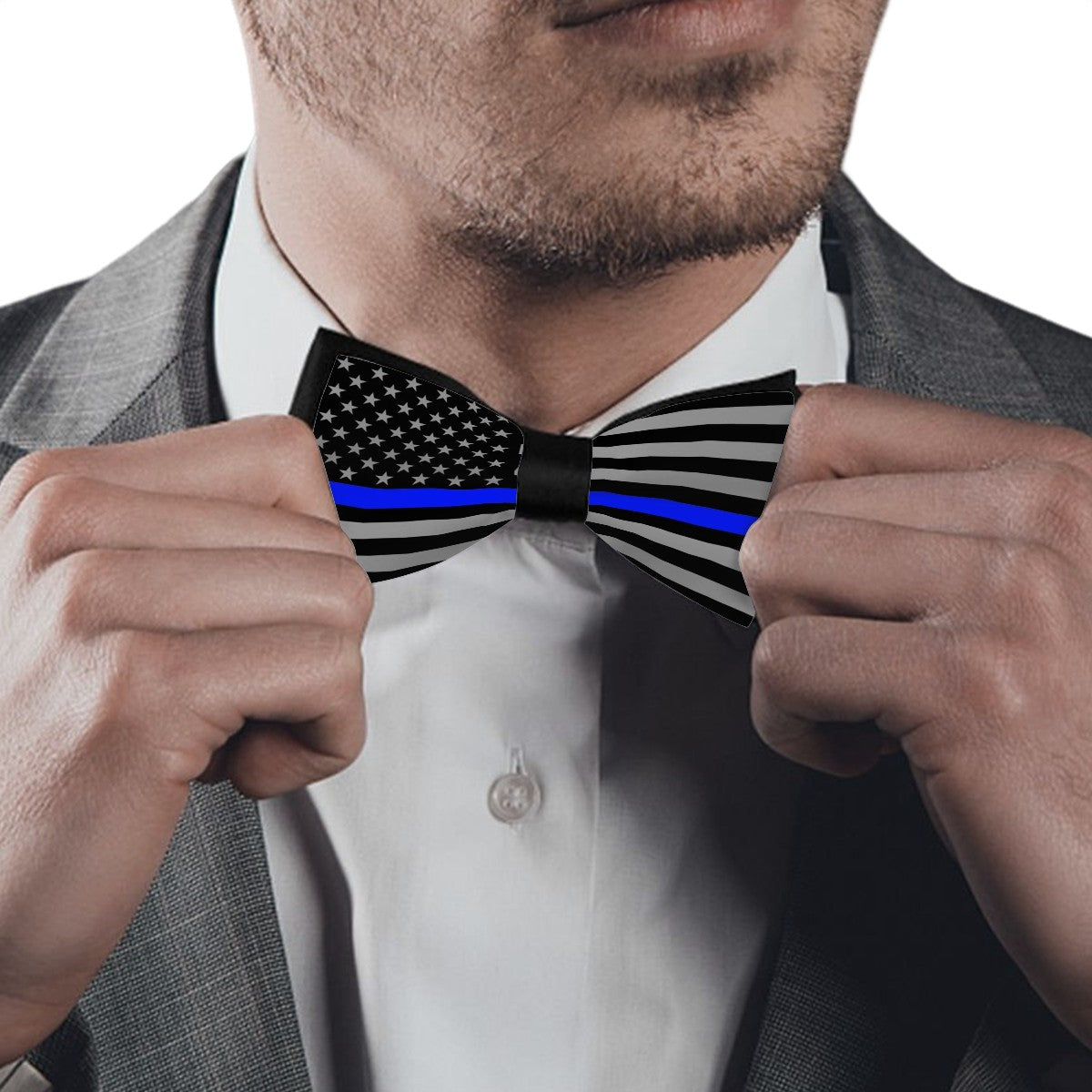 Thin Blue Line Bow Tie (subdued) – Formal Neckwear to Back the Blue with Style - Luv My Flag