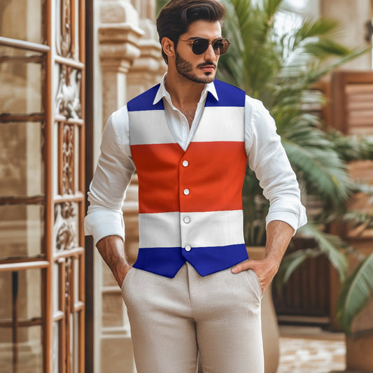 Costa Rica Flag Suit vest jacket