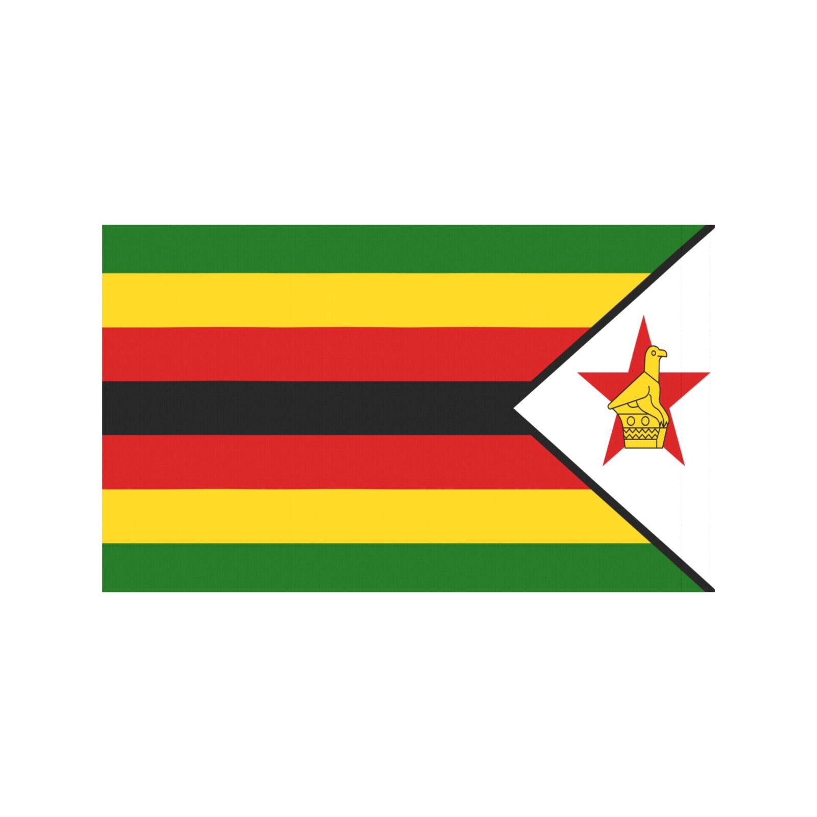Zimbabwe flag design by Luv My Flag, colorful and symbolic.