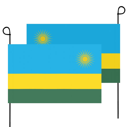Two Rwanda flags by Luv My Flag, displayed vertically.