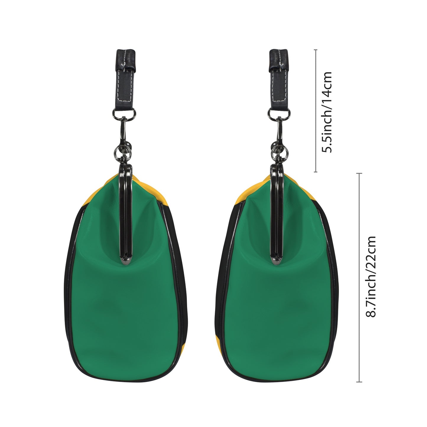 Jamaica Flag Inspired Kisslock Crossbody Shoulder Bag
