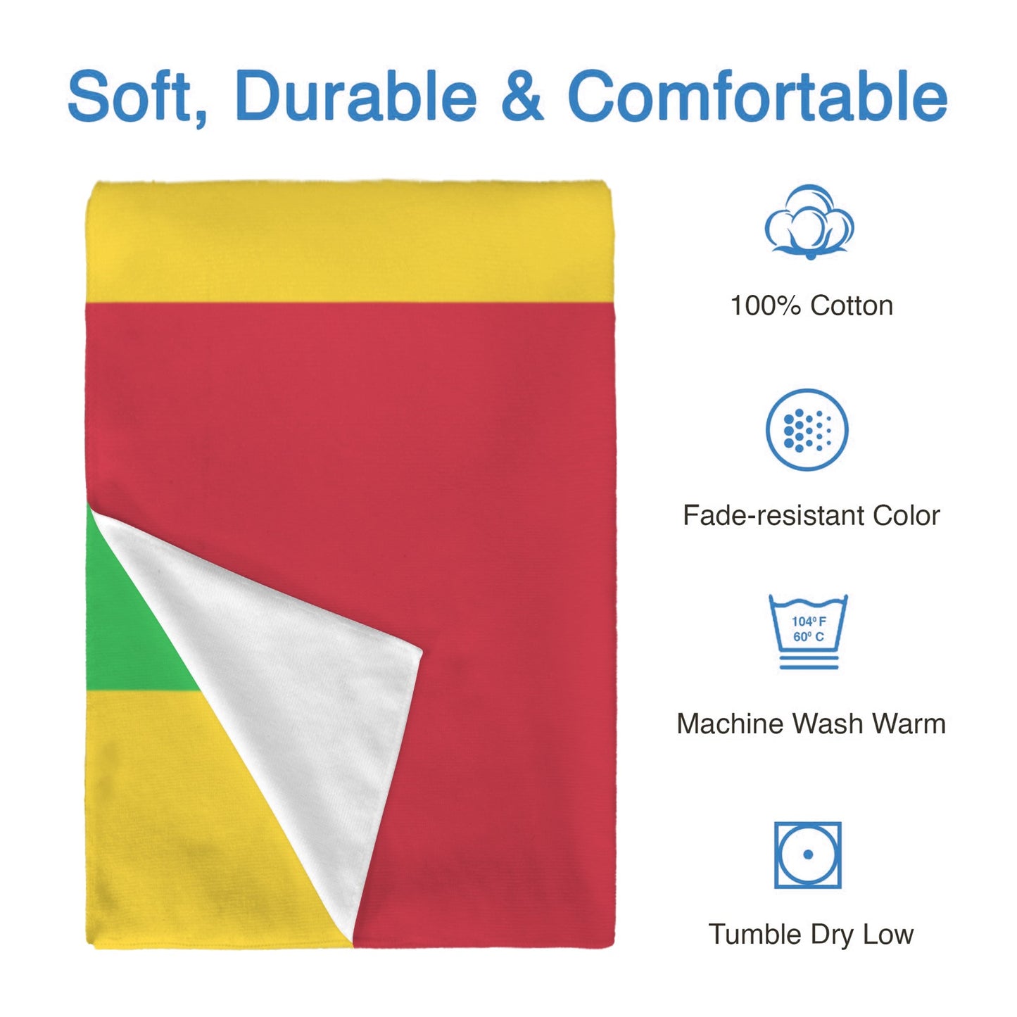 Mali Flag Inspired Custom Bath Towel 29"x58"(Made in USA)