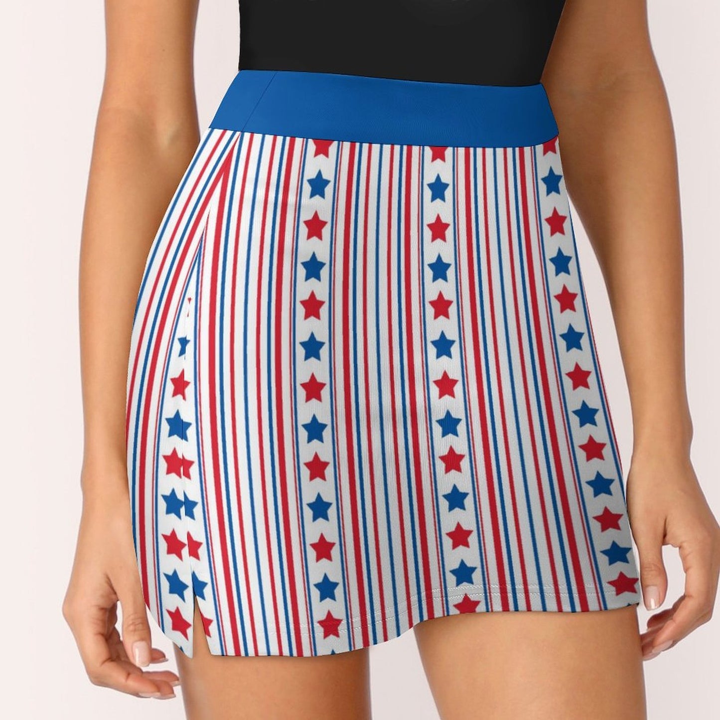 USA/American Flag Inspired Stars and Stripes Pattern Women’s Skort with Pocket