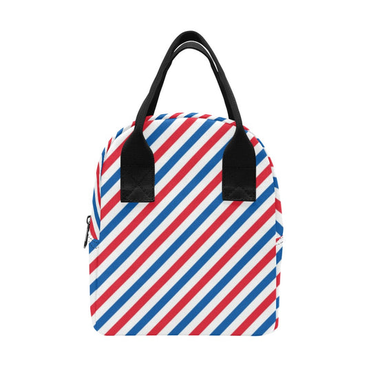 USA/American Flag Inspired Striped Pattern Insulated Lunch Bag