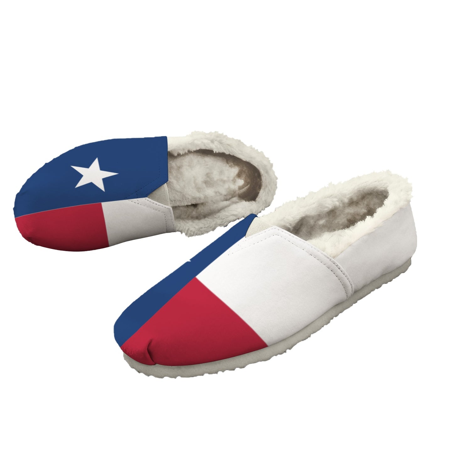 Texas Flag Inspired Women's Fleece-Lined Canvas Slip-On