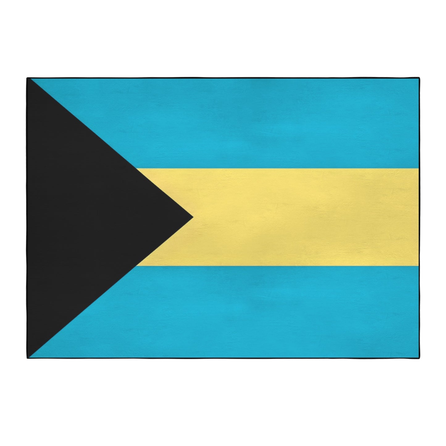 Bahamas Flag Inspired 84x60 Inch Area Rug with Black Binding (Made in the USA)