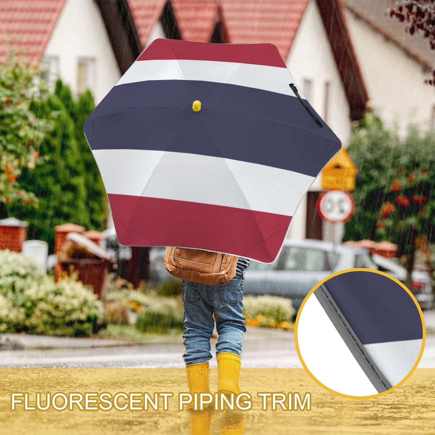Thailand Flag Inspired Kids Safe Round Corner Umbrella