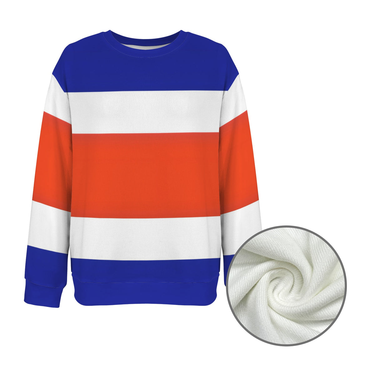 Costa Rica Flag Inspired Women's Crew Neck Sweater Printed in the USA