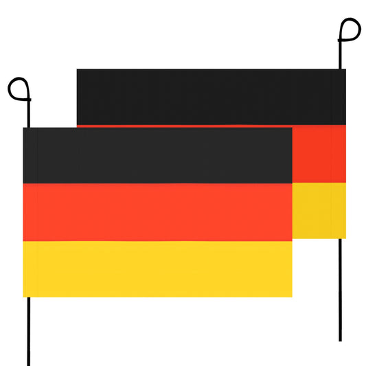 Two Germany flags with stakes, brand: Luv My Flag.
