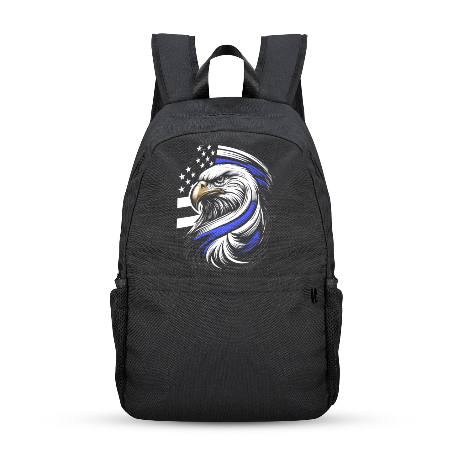 Thin Blue Line Flag Inspired Eagle Casual Backpack Printed in the USA