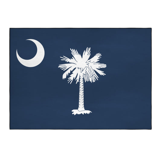 South Carolina Flag Inspired 84x60 Inch Area Rug with Black Binding (Made in the USA)