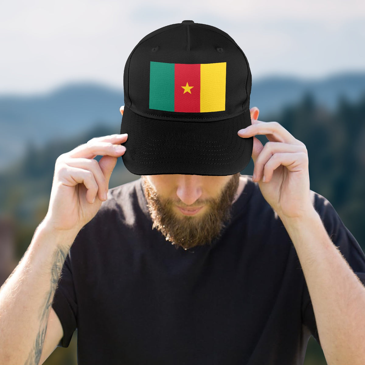 Cameroon Flag Inspired Baseball Cap | Printed in the USA