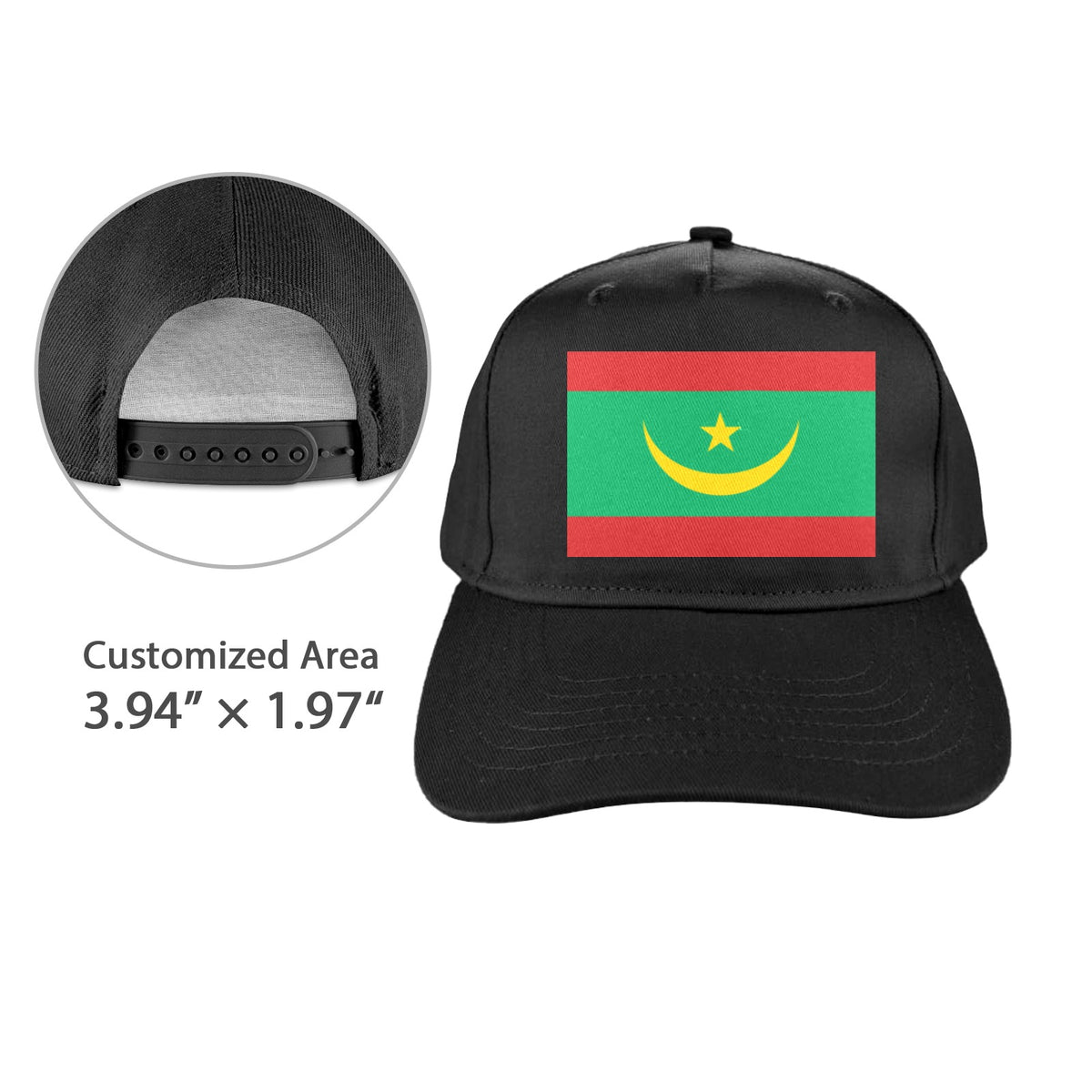 Mauritania Flag Inspired Baseball Cap | Printed in the USA