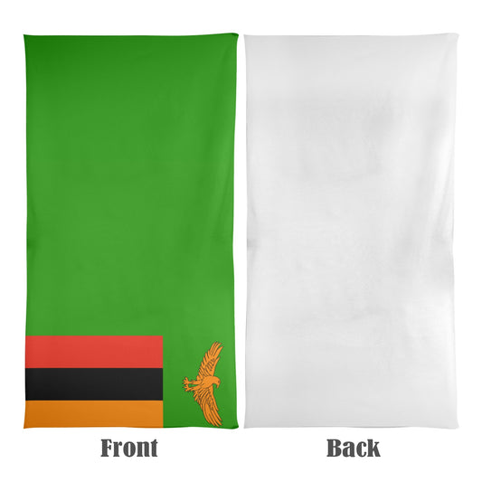 Zambia Flag Beach Towel 31"x71" (Made in USA)