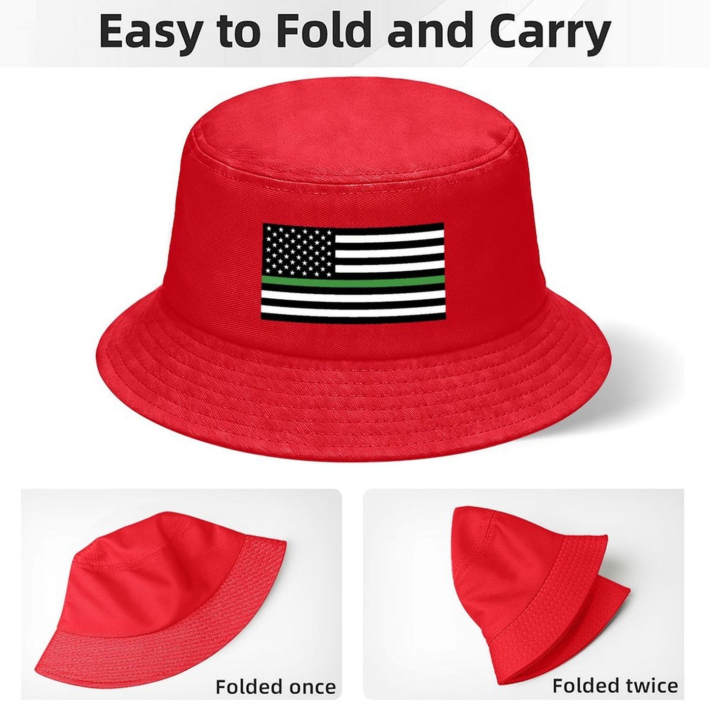 Thin Green Line Flag Inspired Kids’ Bucket Hat | Ships from USA