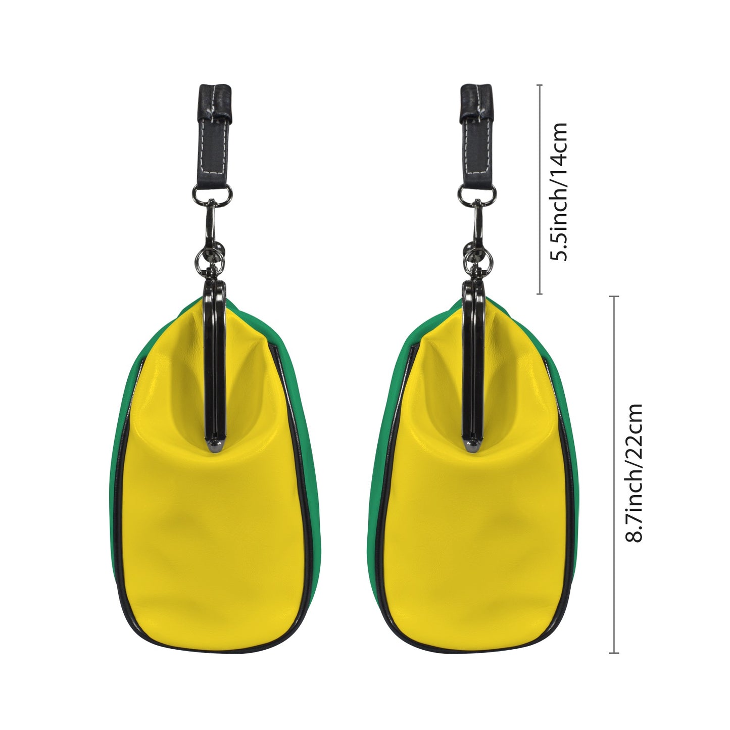 Brazil Flag Inspired Kisslock Crossbody Shoulder Bag