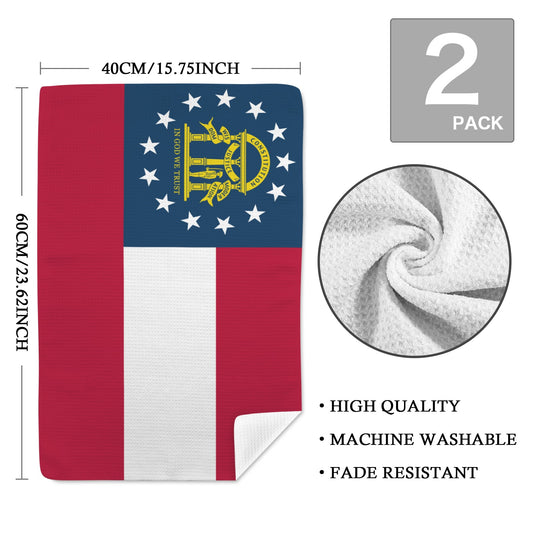 Georgia Flag Inspired Kitchen Towel 40X60cm (Pack of 2) (Made in the USA)