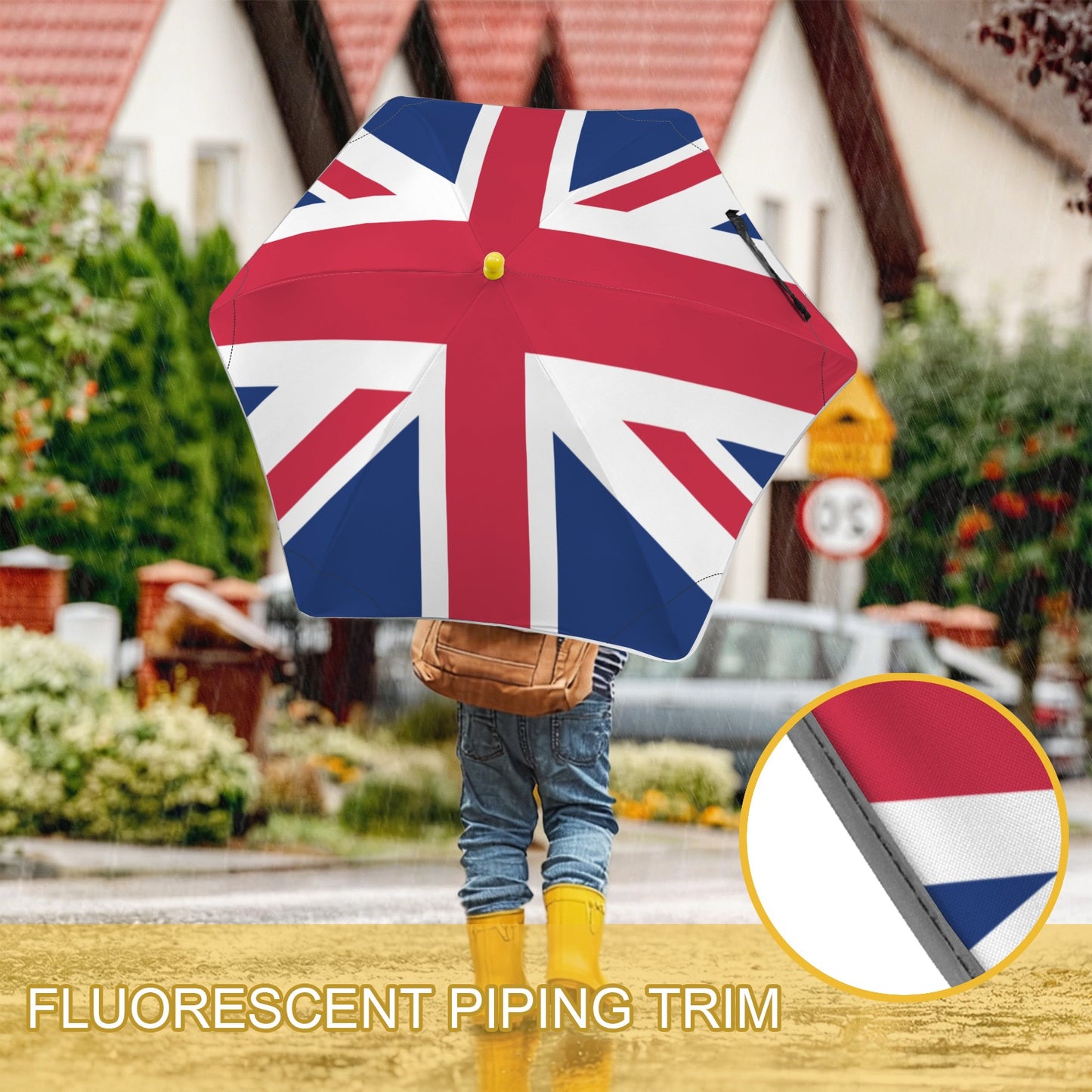 UK/Great Britain Flag Inspired Kids Safe Round Corner Umbrella