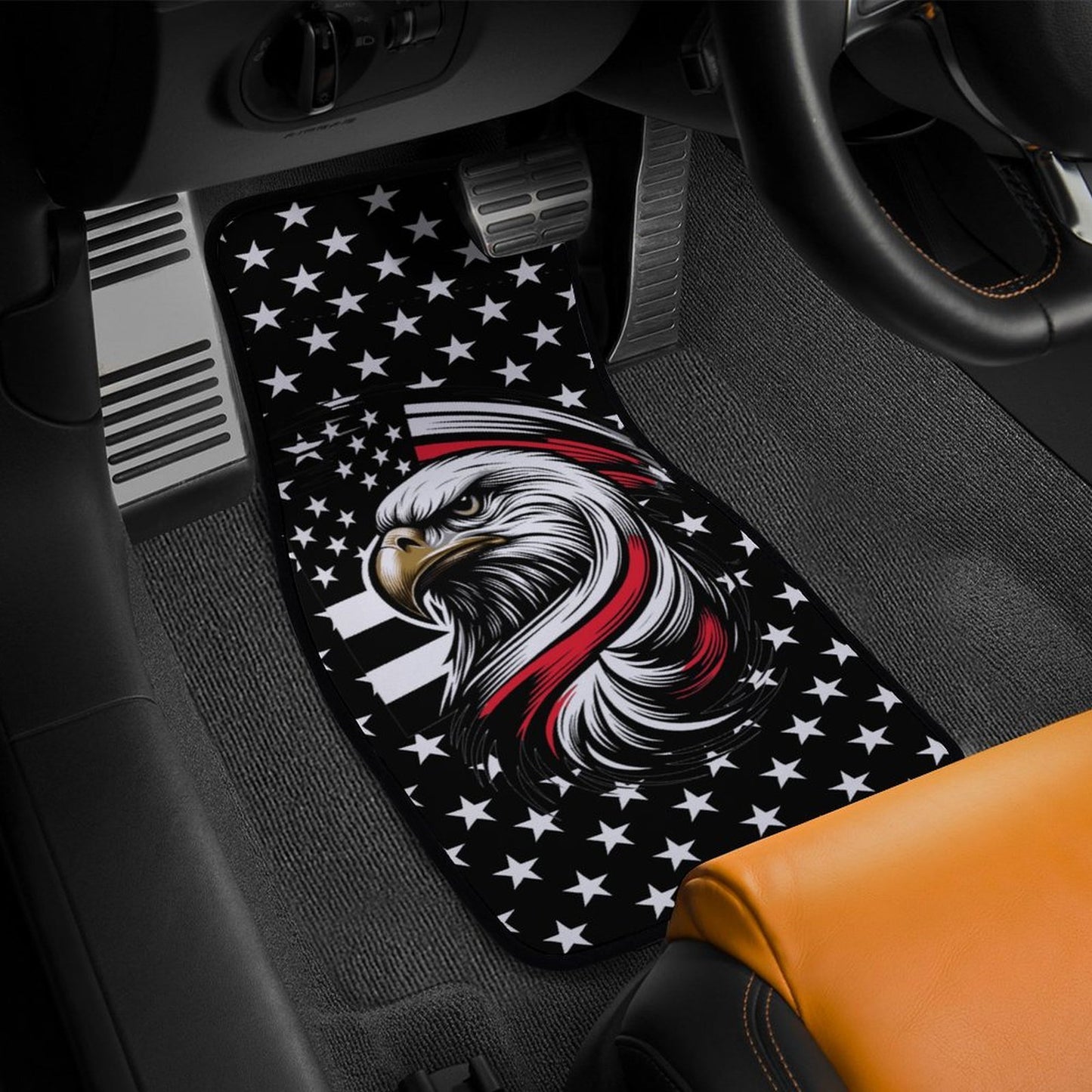 Thin Red Line Flag Inspired Eagle Car Floor Mats(4pcs)