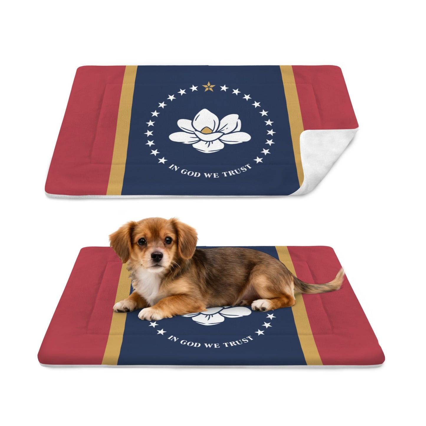 Mississippi Flag Inspired Pet Mat 25x18inch (Made in the USA)