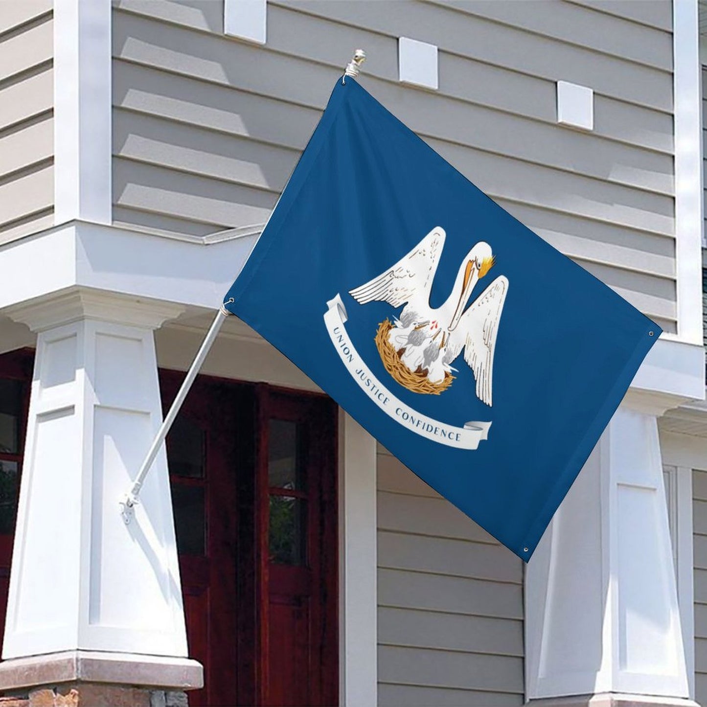 Louisiana Flag Inspired Wall Mount Flag with Four Grommets (35x59 in)