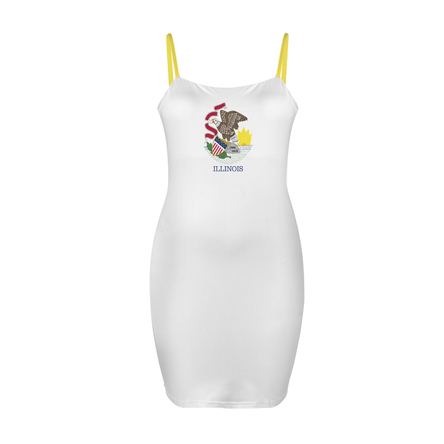 Illinois Flag Inspired Backless Spaghetti Strap Bodycon Dress