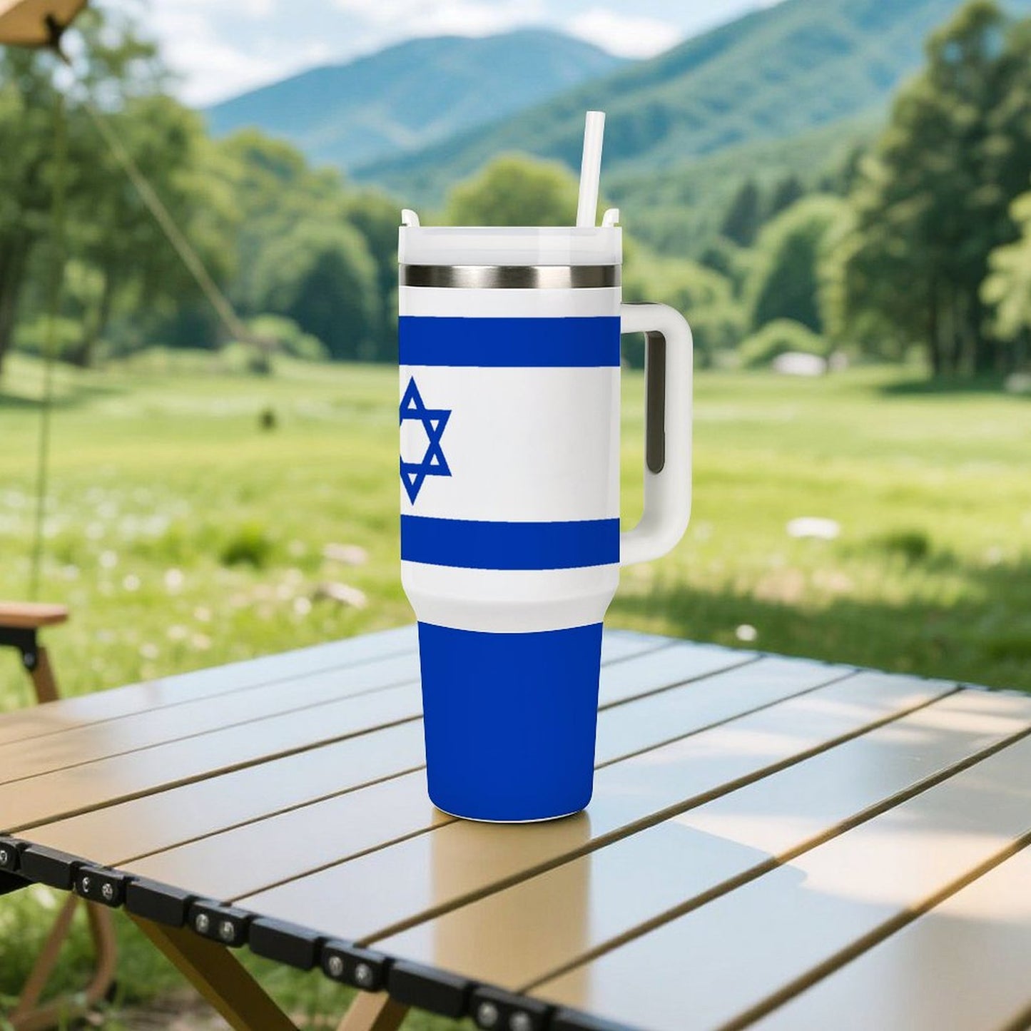 Israel Flag 40 oz Stainless Steel Tumbler - Made in USA