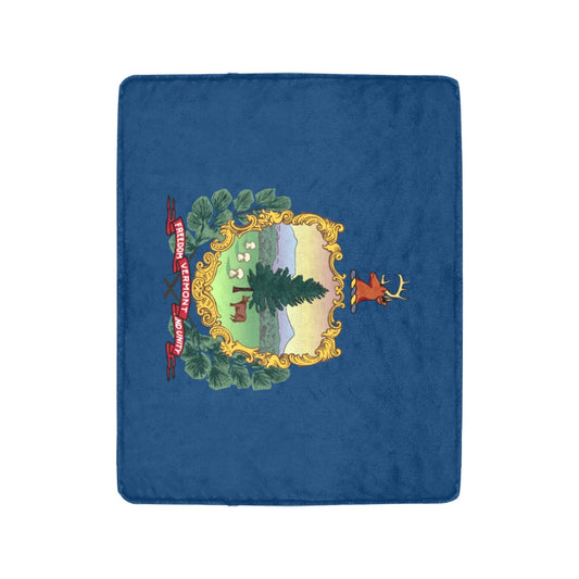 Blue Vermont flag blanket by Luv My Flag, detailed design.