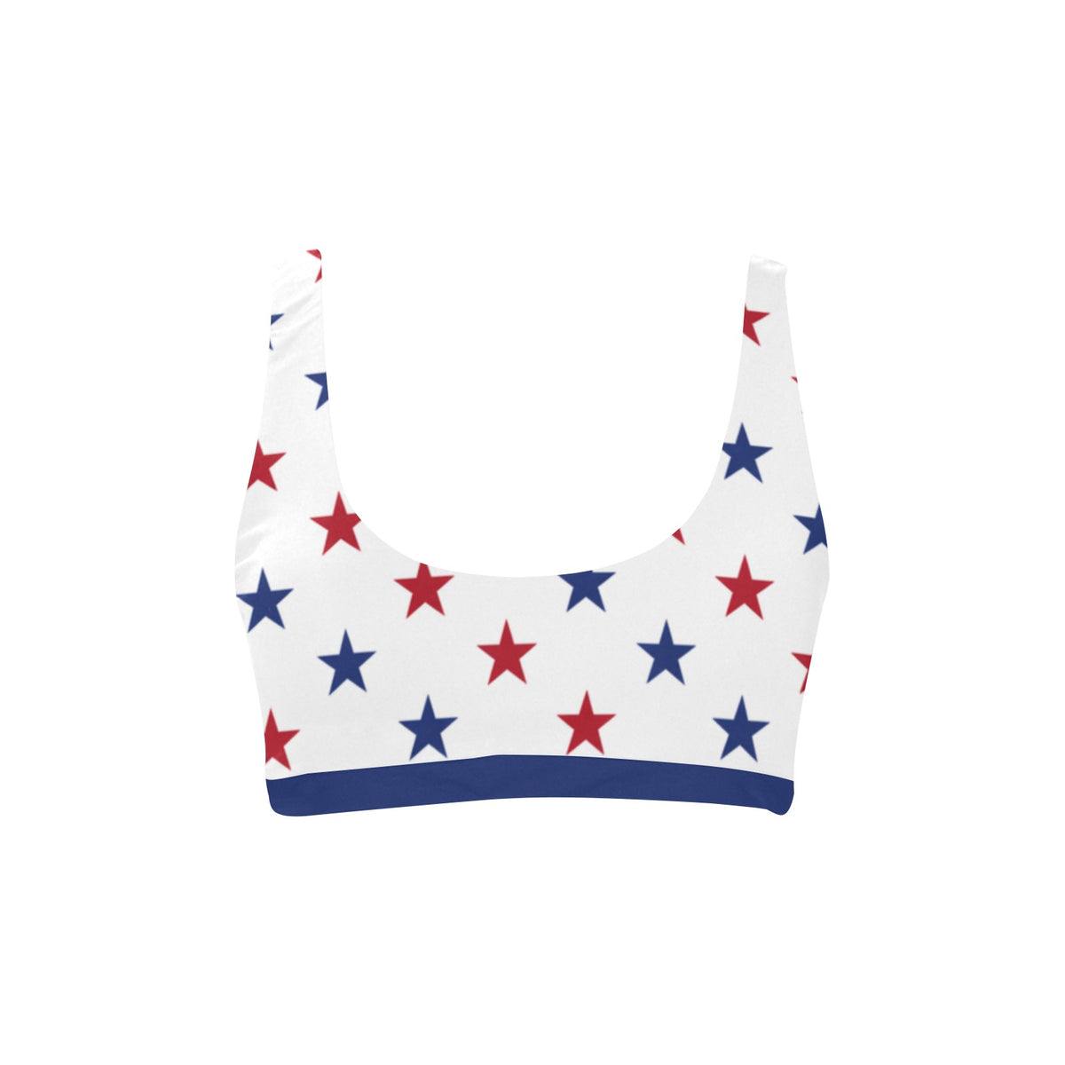 USA/American Flag Inspired Red and Blue Stars Sport Bikini Top