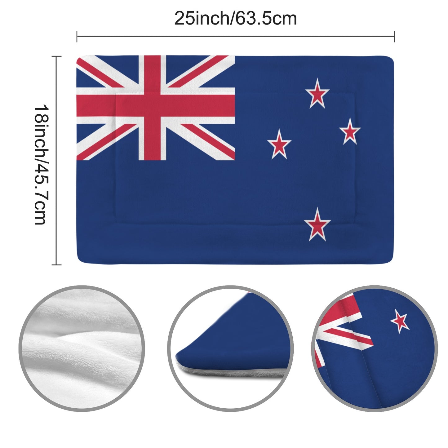 New Zealand Flag Inspired Pet Mat 25x18inch (Made in the USA)