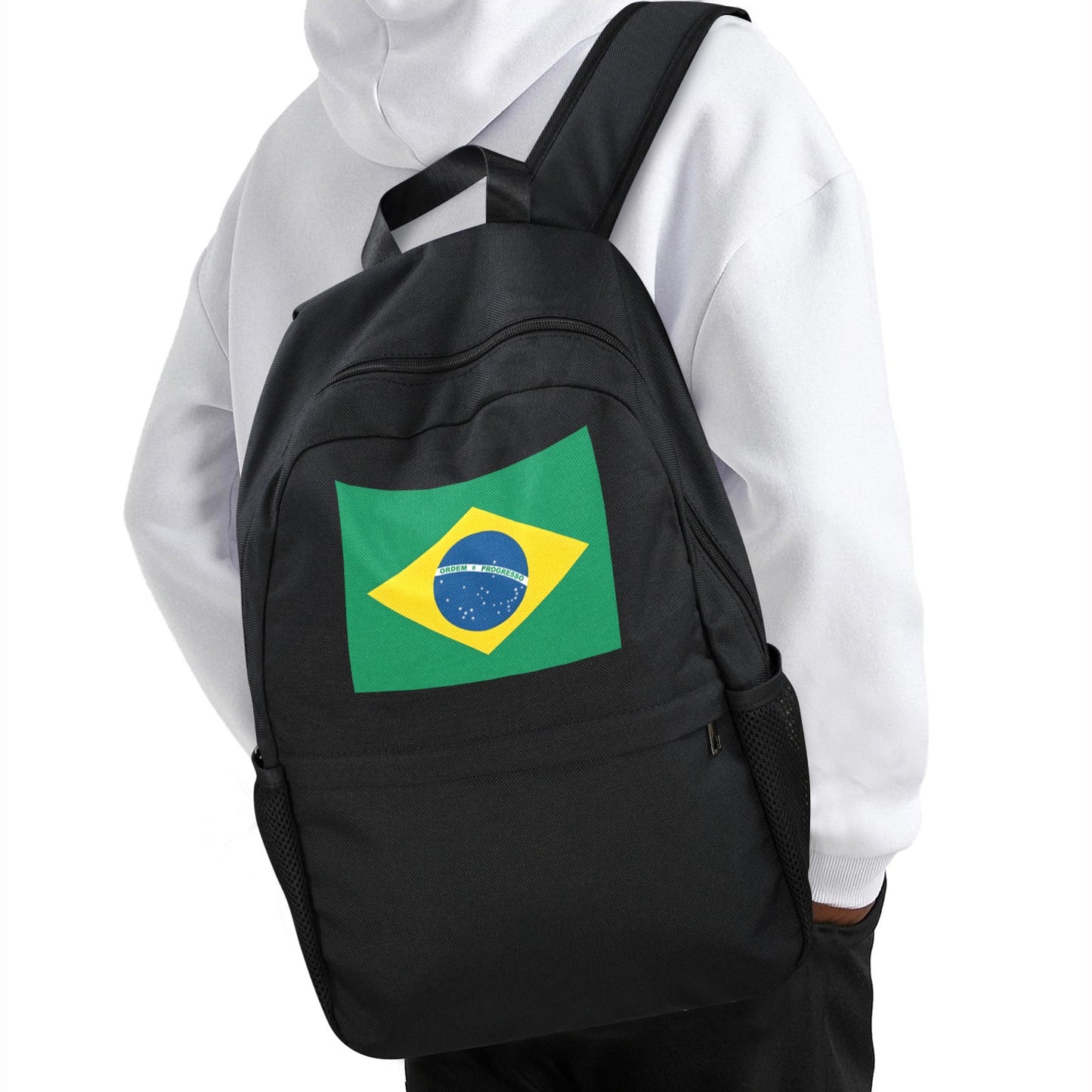 Brazil Flag Inspired Casual Backpack Printed in the USA