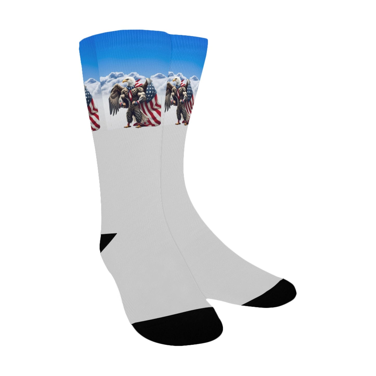 USA/American Flag Inspired Eagle with Cape in Clouds Women's Custom  Socks | Ships from USA