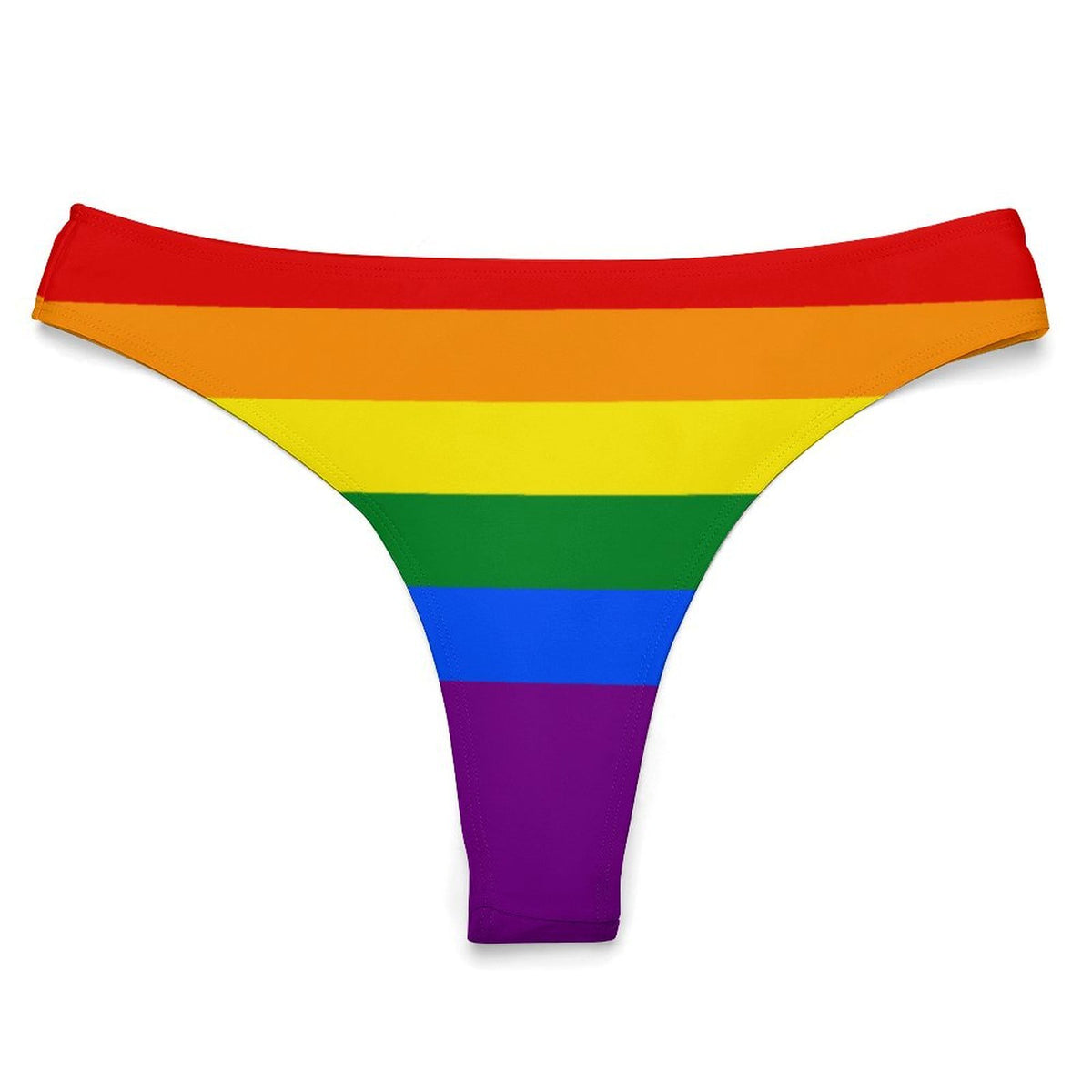 Rainbow Flag Inspired T-Back Thong Bikini