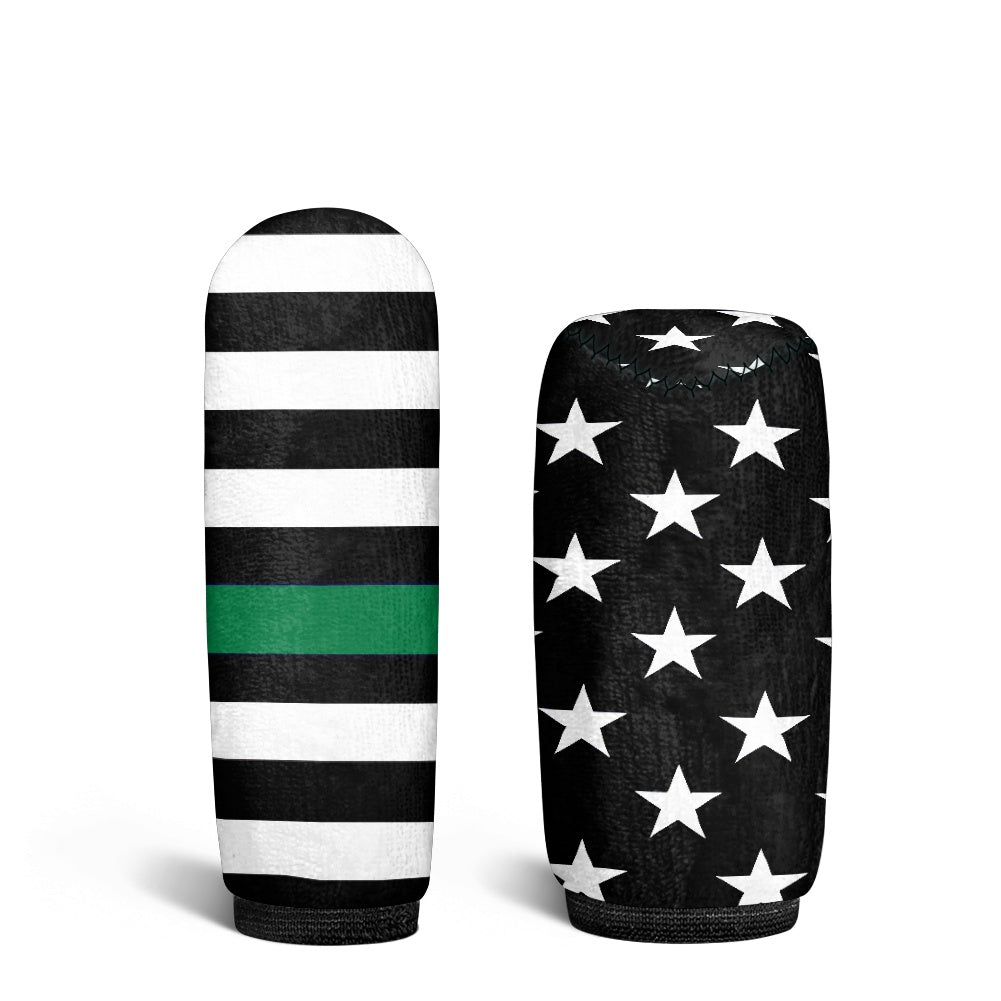 Thin Green Line Flag Inspired Gear Lever Cover+Hand Brake Cover