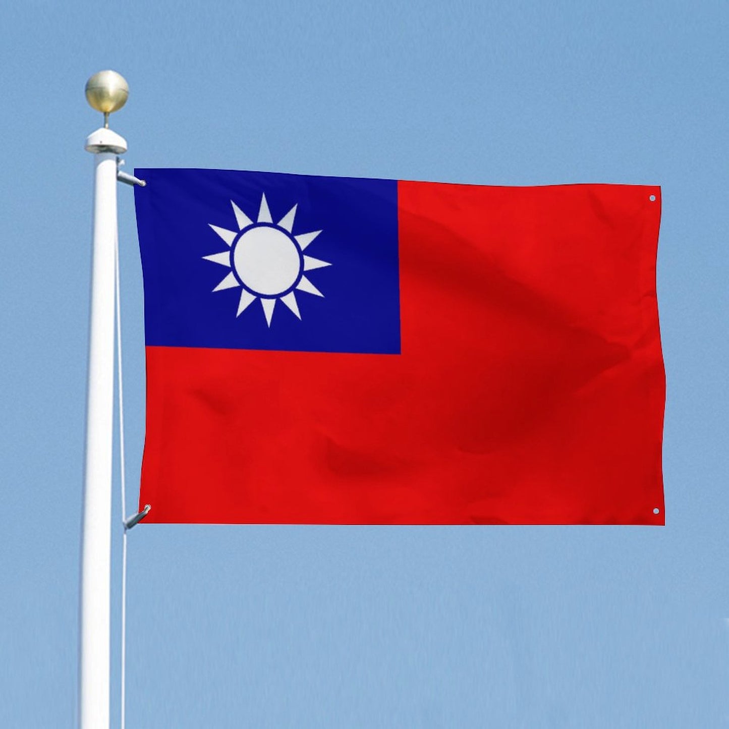 Taiwan Flag Inspired Wall Mount Flag with Four Grommets (35x59 in)