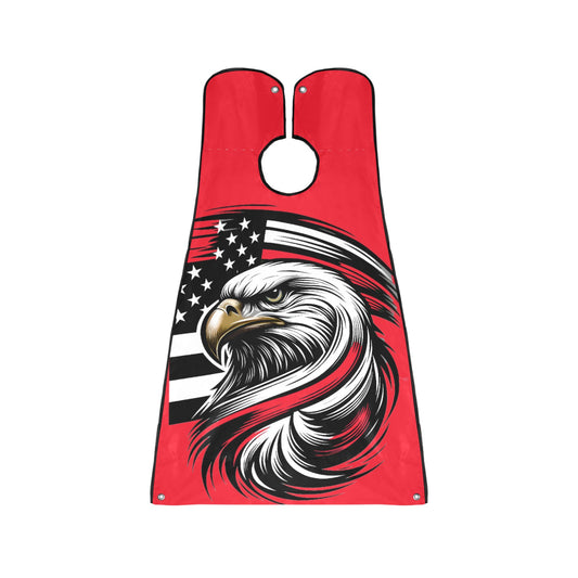 Thin Red Line Flag Eagle Beard Bib Apron for Men Shaving & Trimming