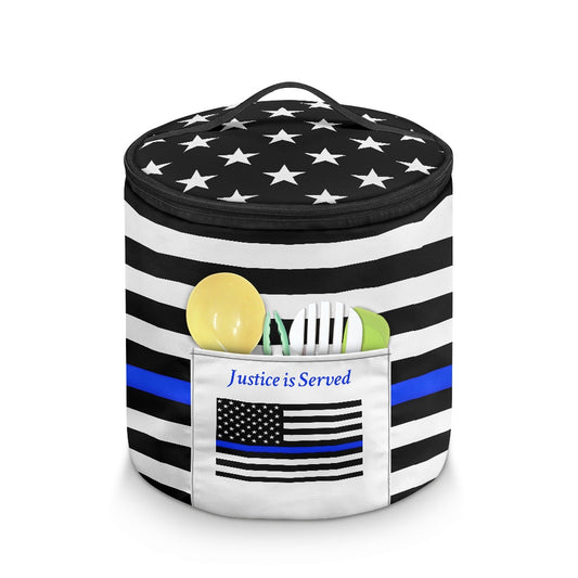 Thin Blue Line Flag Inspired "Justice is Served" Electric Pressure Cooker Insulation Bag