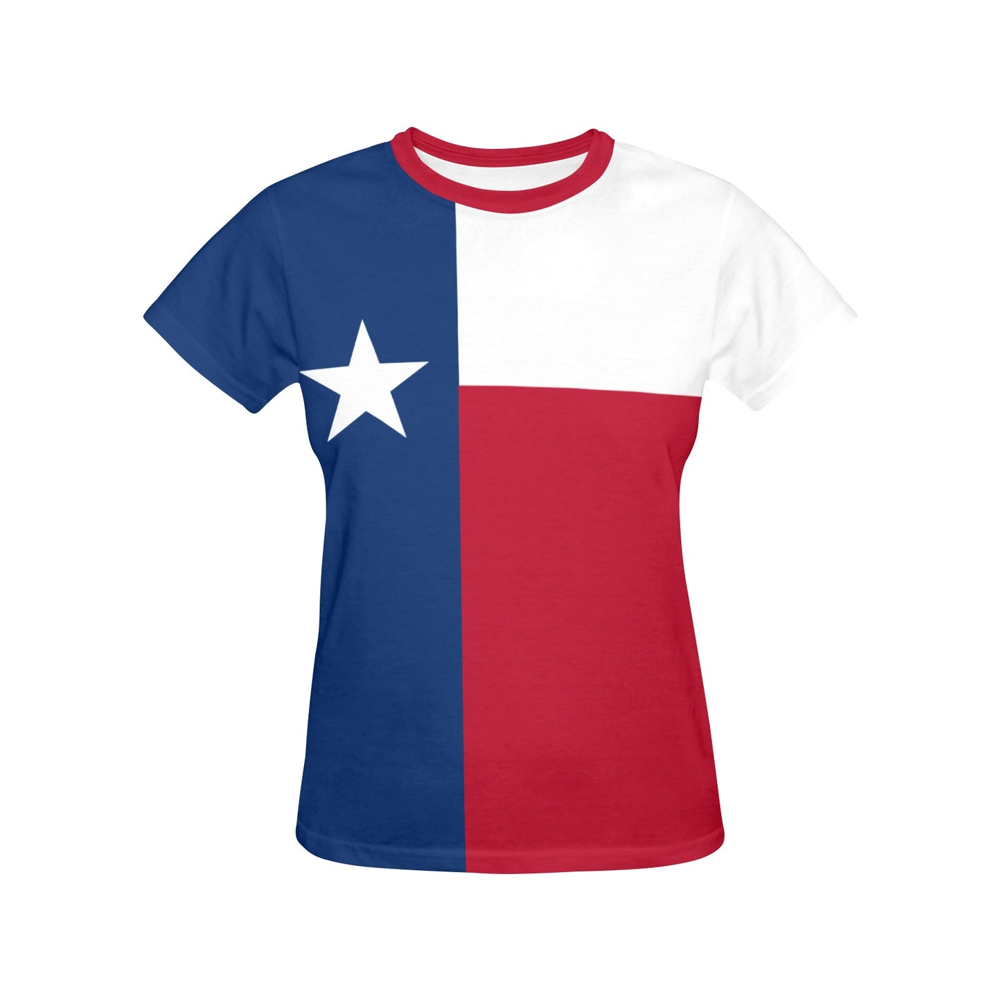 Texas Flag Inspired Women's All Over Print Crew Neck T-Shirt(T40-2)(Made in Queens)