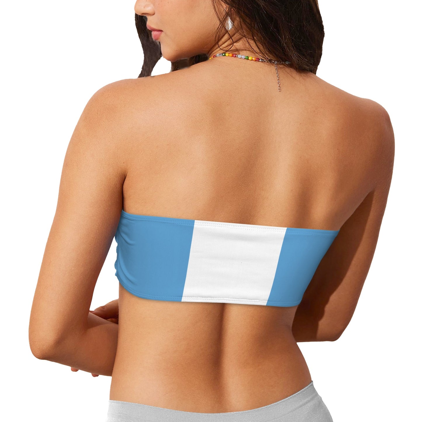 Guatemala Flag Inspired Bandeau Tube Bikini Top
