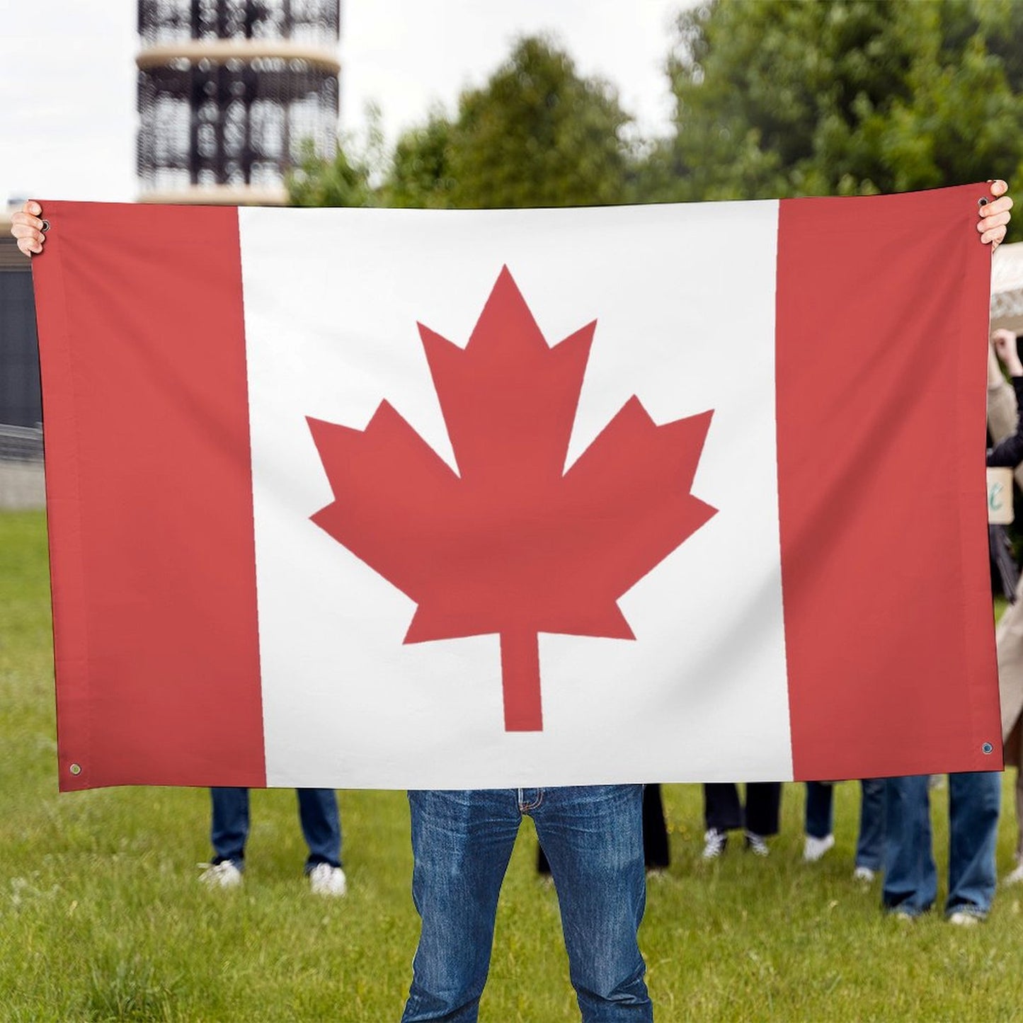 Canada Flag Inspired Wall Mount Flag with Four Grommets (35x59 in)