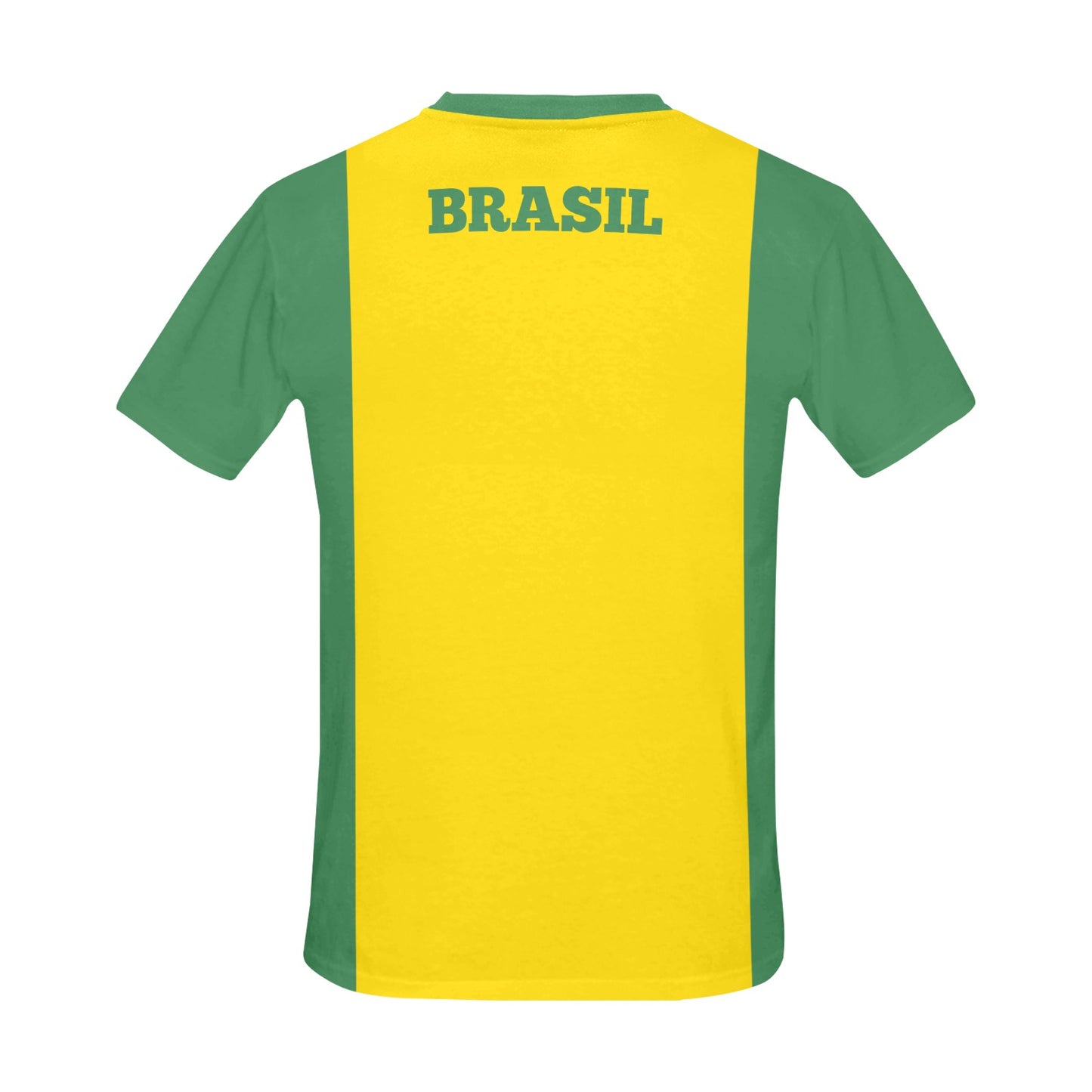 Brasil Flag Men's Crew Neck T-Shirt (Made in USA)