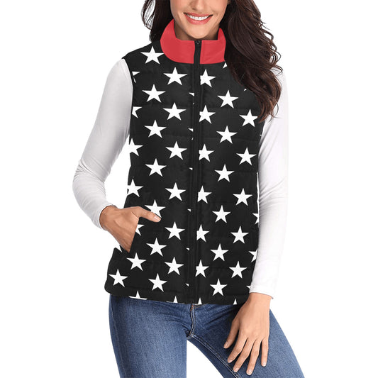 Thin Red Line Flag Inspired Women's Padded Vest