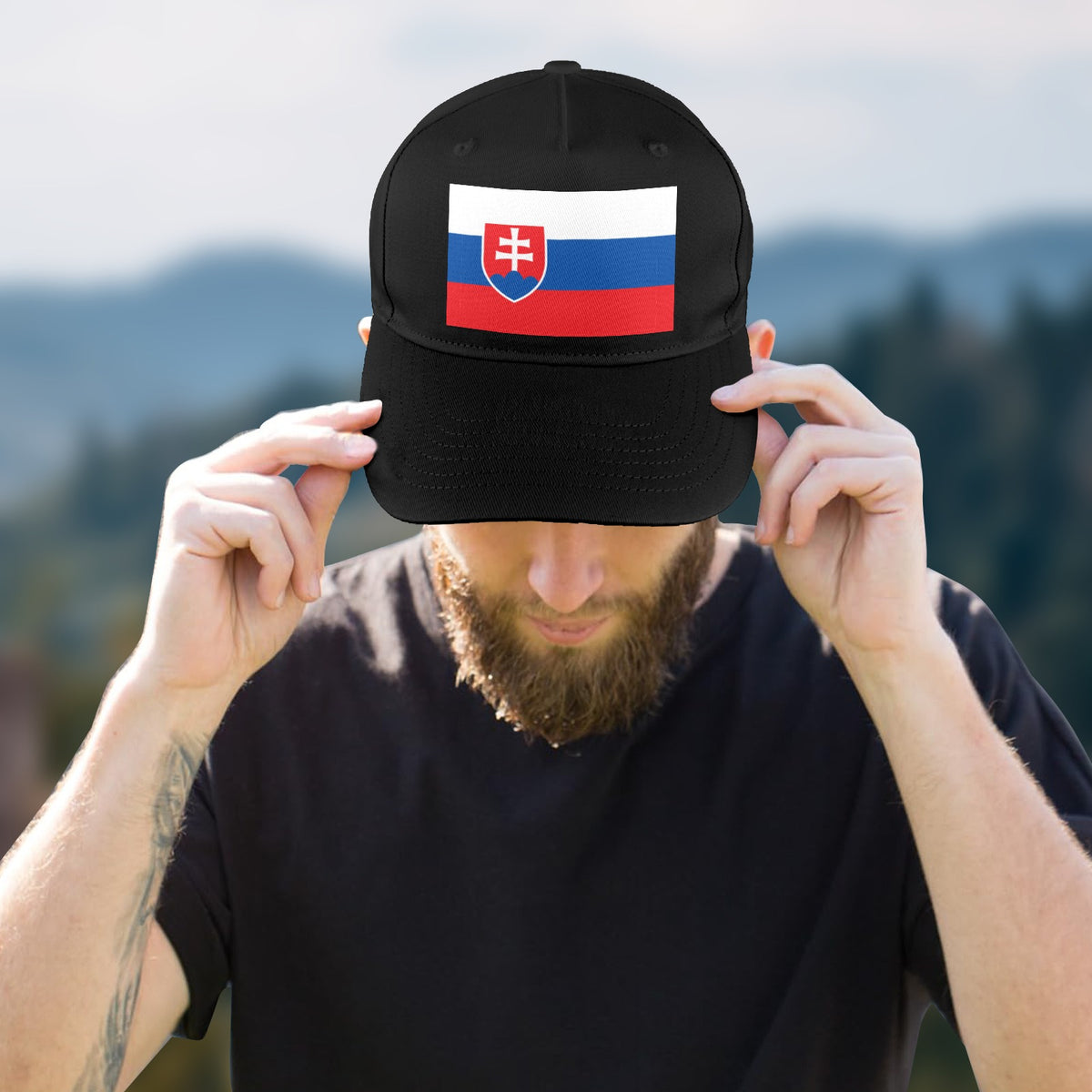 Slovakia Flag Inspired Baseball Cap | Printed in the  USA