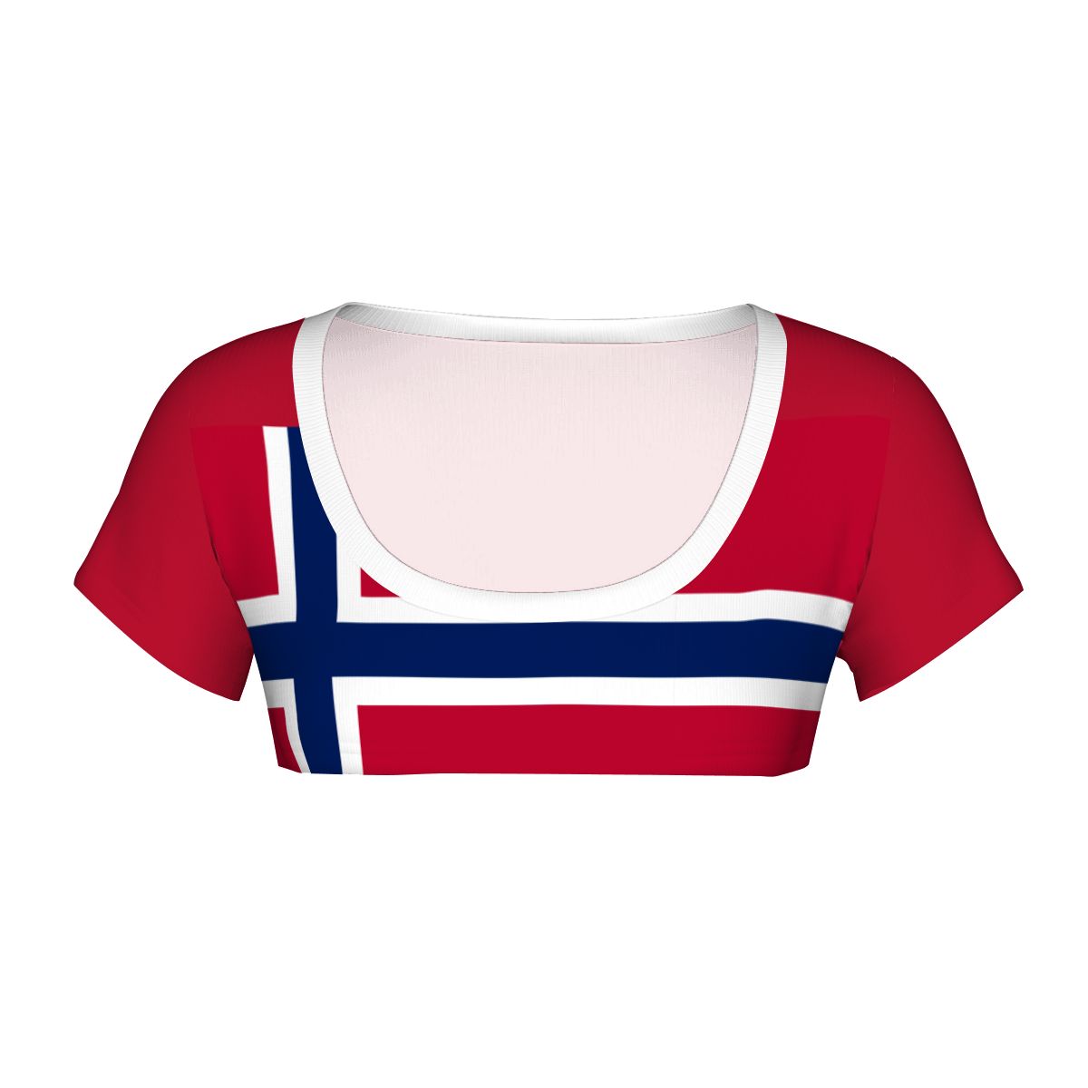 Norway Flag Inspired Women's 1/2 Cut Short Sleeve T-Shirt